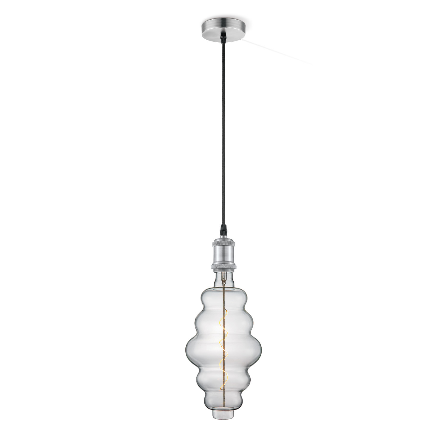 Light depot - hanglamp Vintage Cloud - Mat staal - helder - Outlet