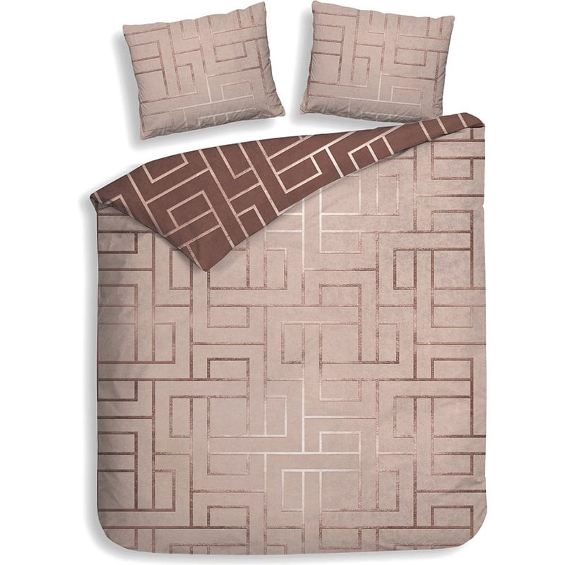 Dekbedovertrek Roja - Lits-Jumeaux (240x220 cm) - Bruin & Taupe & Beige Katoen - Dessin: Patroon - Heckett Lane - Dekbed-Discounter.nl