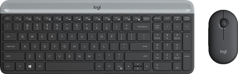 Logitech MK470 Slim Draadloos Toetsenbord en Muis Grijs QWERTY