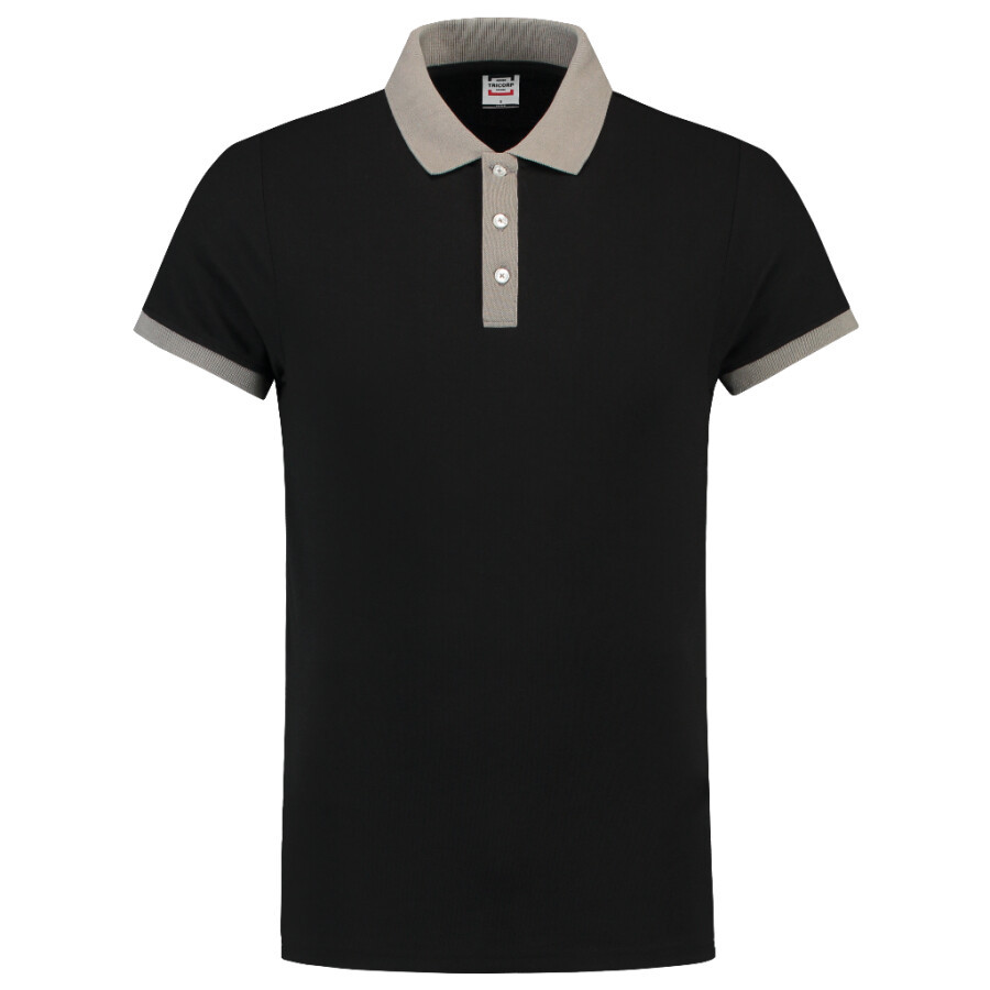 Tricorp Casual 201002 Bi-Color unisex poloshirt Zwart Grijs XL