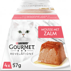 Purina Gourmet Revelations mousse met zalm nat kattenvoer (57 gr) 6 trays (24 x 57 g)