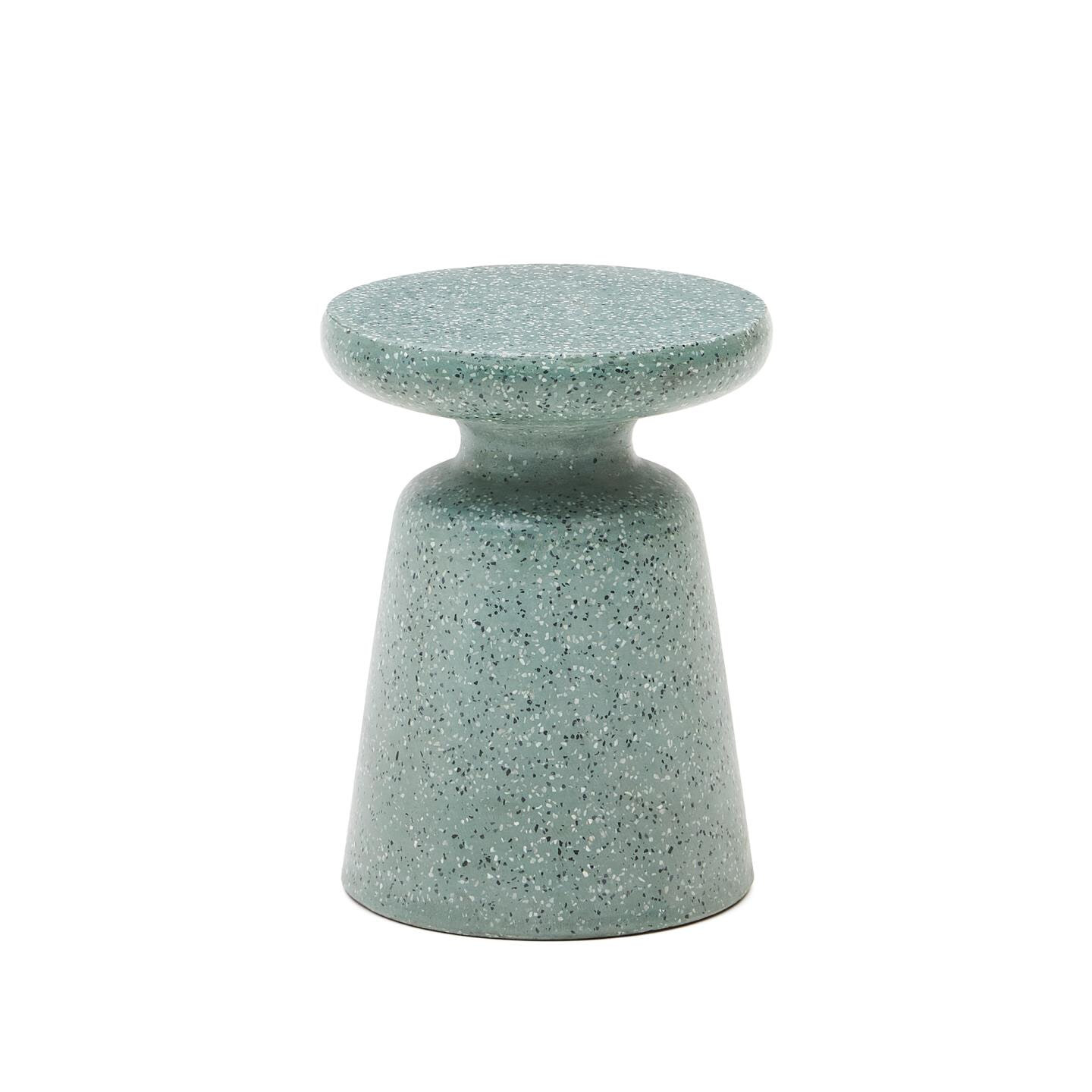 Kave Home Ronde Bijzettafel Mesquida Terrazzo, 39cm - Groen