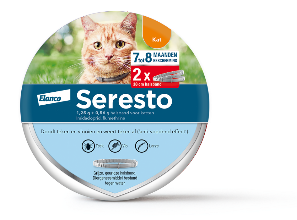 Seresto teken- en vlooienband kat 2-pack 38cm