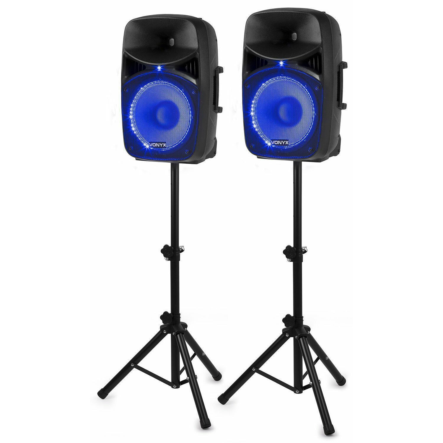 Retourdeal - Vonyx VPS122A geluidsinstallatie 800W met stands en LED&apos;s