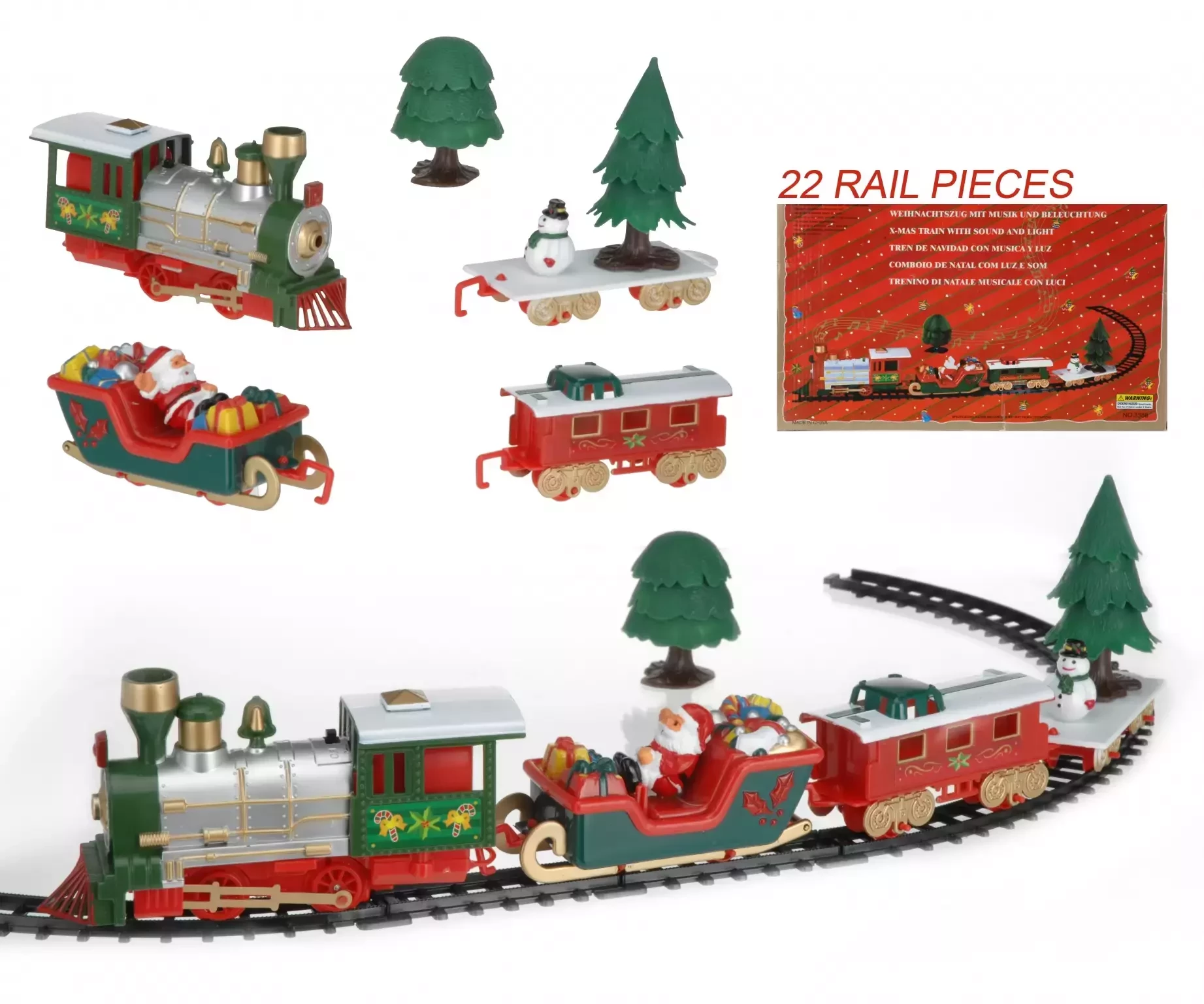 Kersttrein set 22 delig | 236cm