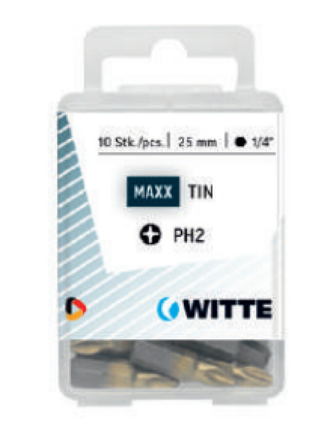 Witte phillips bit MAXX tin [10x] - 1/4&apos;&apos; - PH 2 - 25 mm