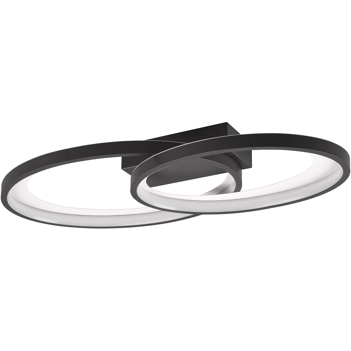 LED Plafondlamp - Plafondverlichting - Trion Gela - 25W - Warm Wit 3000K - Rond - Zwart Wit - Metaal