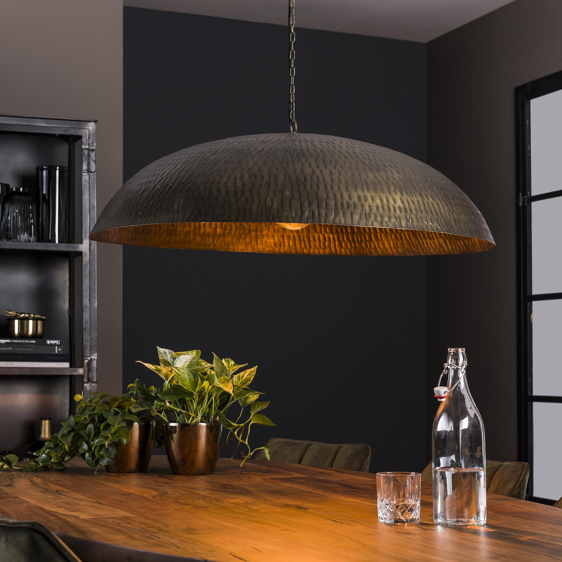 LifestyleFurn Hanglamp 'Lione' Ø90cm, kleur Brons Antiek