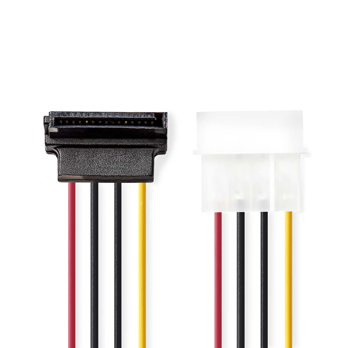 Interne Voedingskabel | Molex Male | SATA 15-Pins Female | Verguld | 0.15 m | Rond | PVC | Multicolour | Envelop