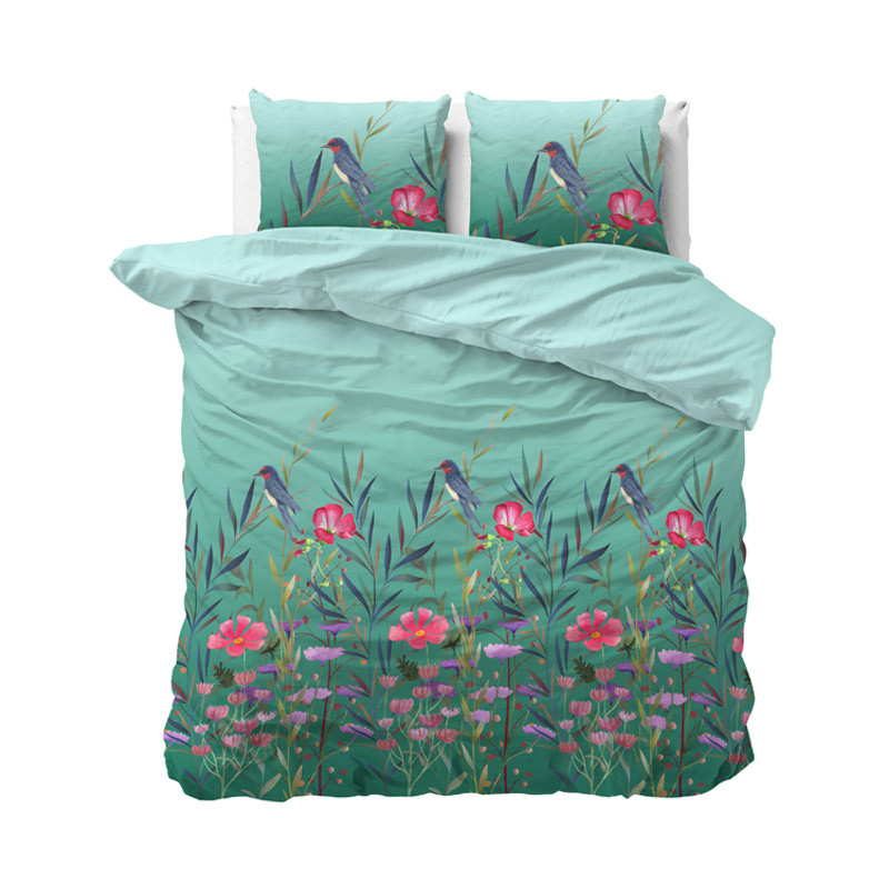 Dekbedovertrek Sherly Dekbedovertrek - Lits-Jumeaux (240x220 cm) - Groen Polyester-katoen - Dessin: - Sleeptime Elegance - Dekbed-Discounter.nl