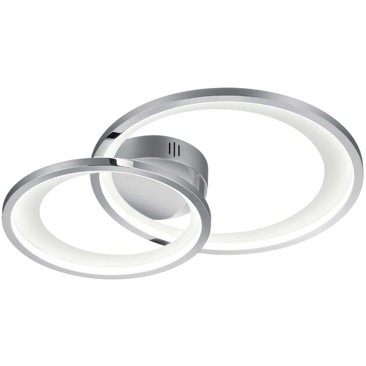 LED Plafondlamp - Trion Granity - 29W - Warm Wit 3000K - Dimbaar - Ovaal - Mat Chroom - Aluminium