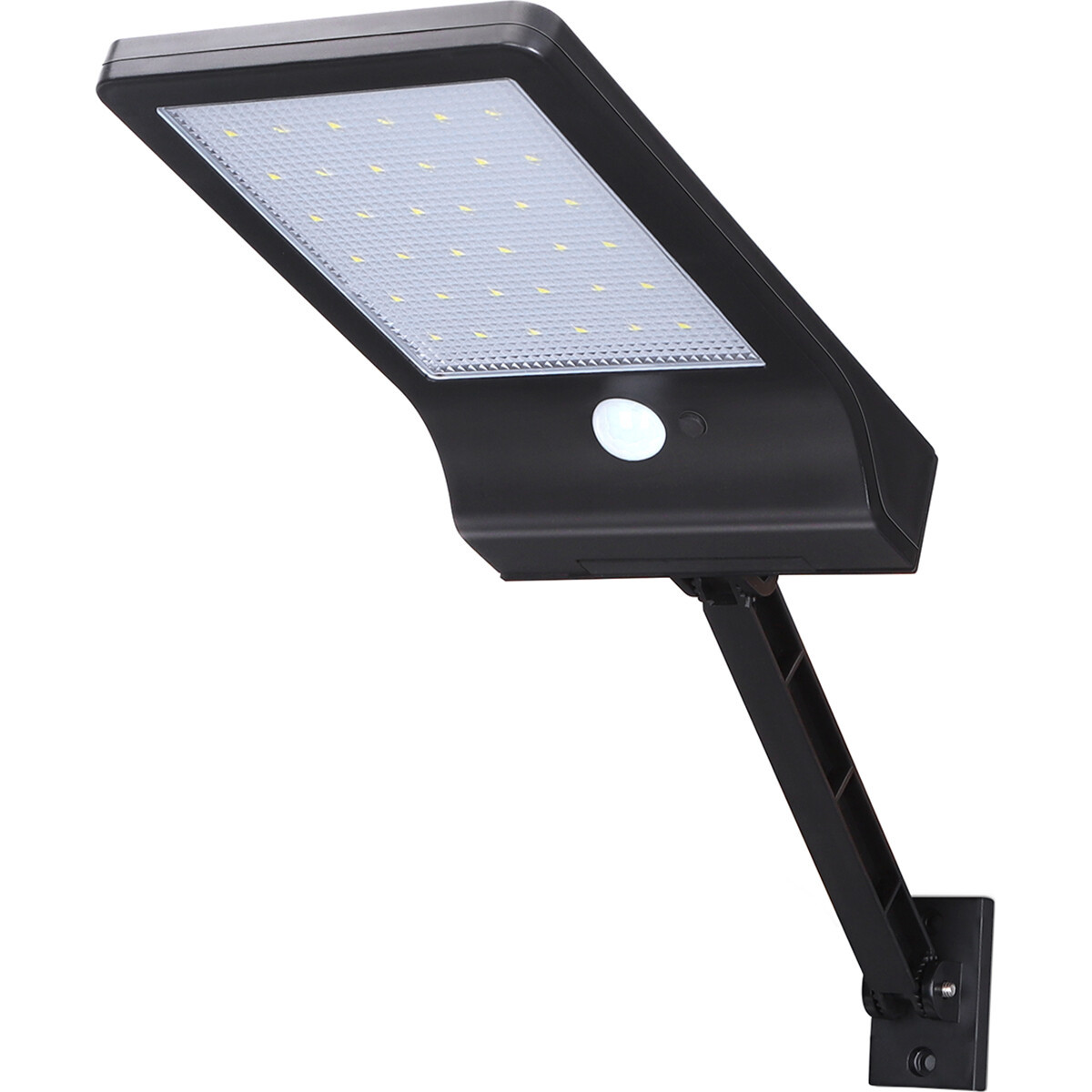 LED Straatlamp Solar - Straatverlichting - Aigi Sinwy - Zonne-energie - 2.3W - Helder/Koud Wit 6500K - Waterdicht IP65 - Mat Zwart - Kunststof