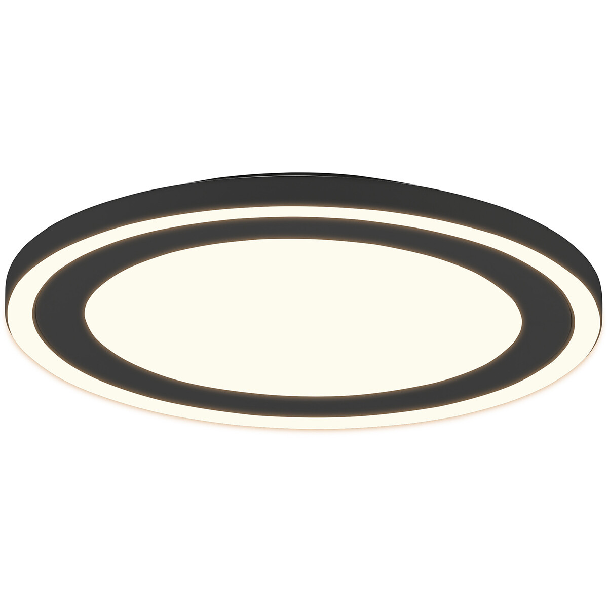 LED Plafondlamp - Plafondverlichting - Trion Coman - 24.5W - Warm Wit 3000K - Rond - Mat Zwart - Kunststof