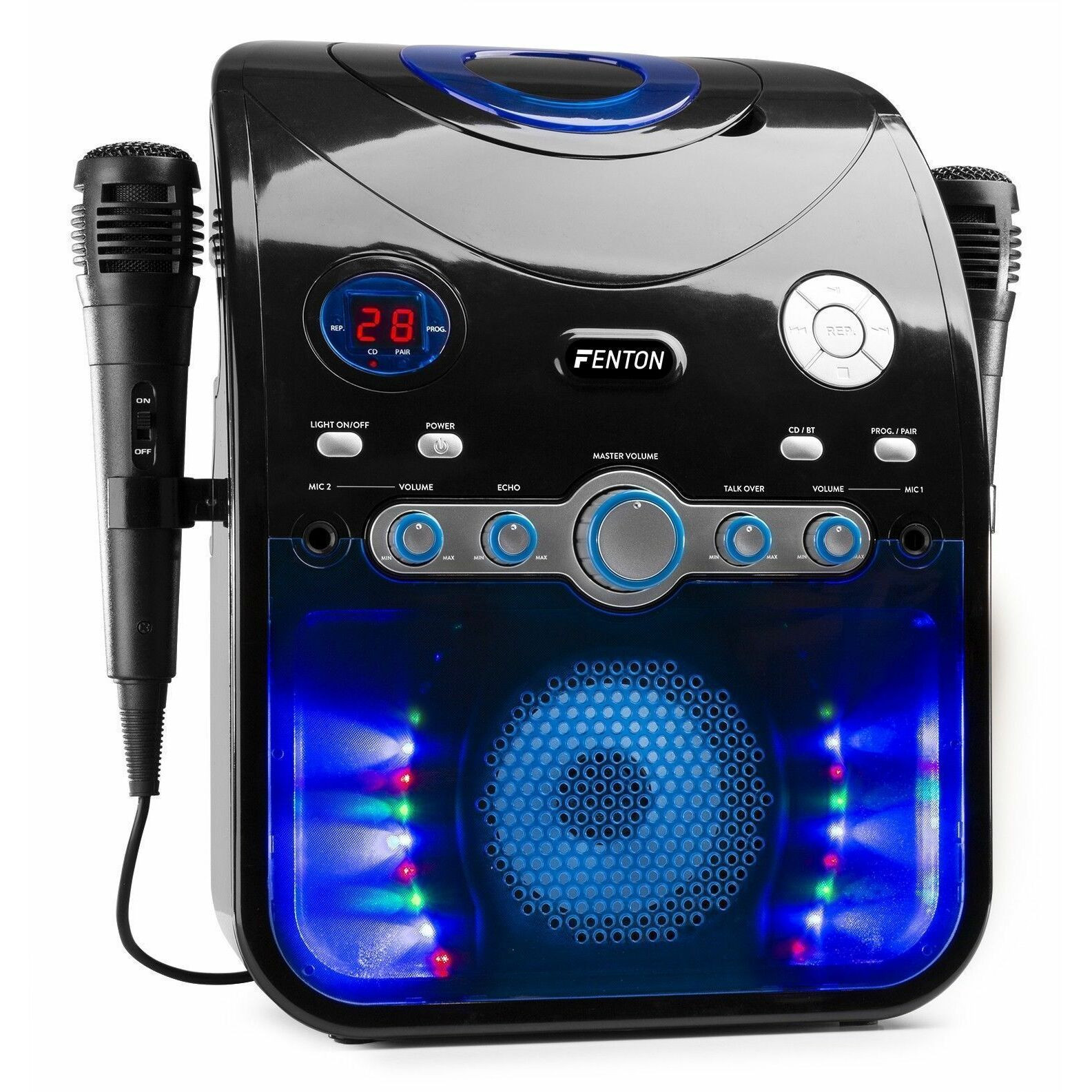 Retourdeal - Fenton SBS20B karaoke set met Bluetooth, CD+G,