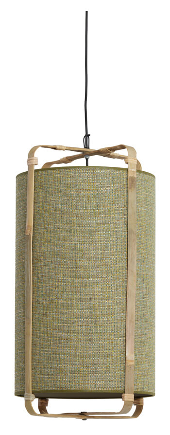 Light & Living Hanglamp 'Sendai' Jute en Bamboe, 37cm, kleur Groen