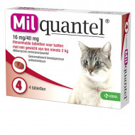 Milquantel ontwormingstabletten voor de kat Kat 2+ kg 4 tabletten