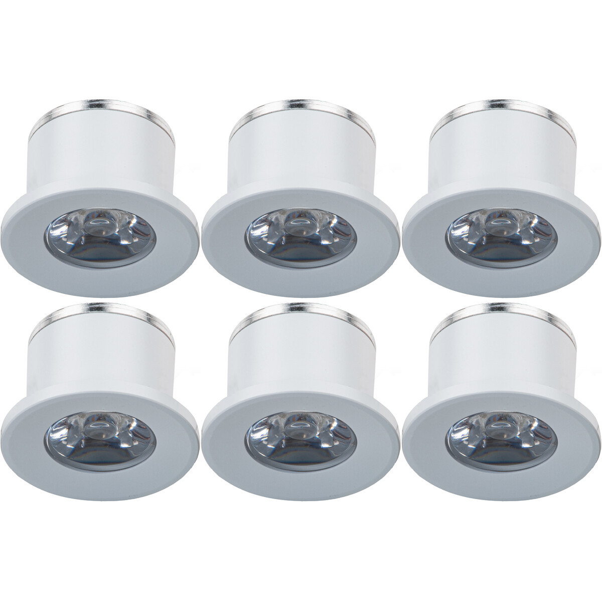 LED Veranda Spot Verlichting 6 Pack - Velvalux - 1W - Natuurlijk Wit 4000K - Inbouw - Rond - Mat Wit - Aluminium - Ø31mm