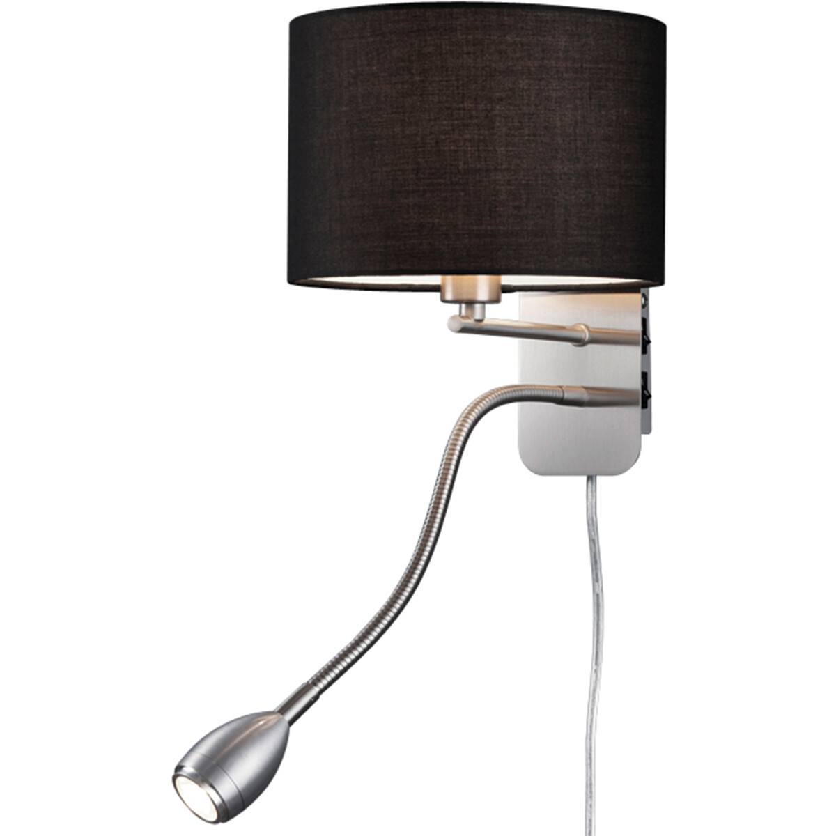 LED Wandlamp - Trion Hotia - E14 Fitting - 3W - Warm Wit 3000K - Rond - Mat Zwart - Aluminium - OSRAM LEDs