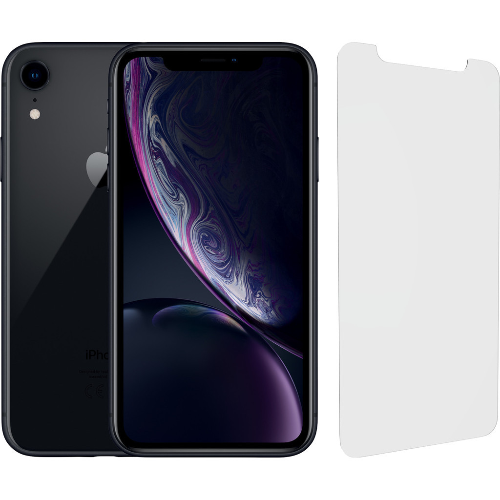 Refurbished iPhone Xr 64 GB Zwart + InvisibleShield Glass Elite Screenprotector