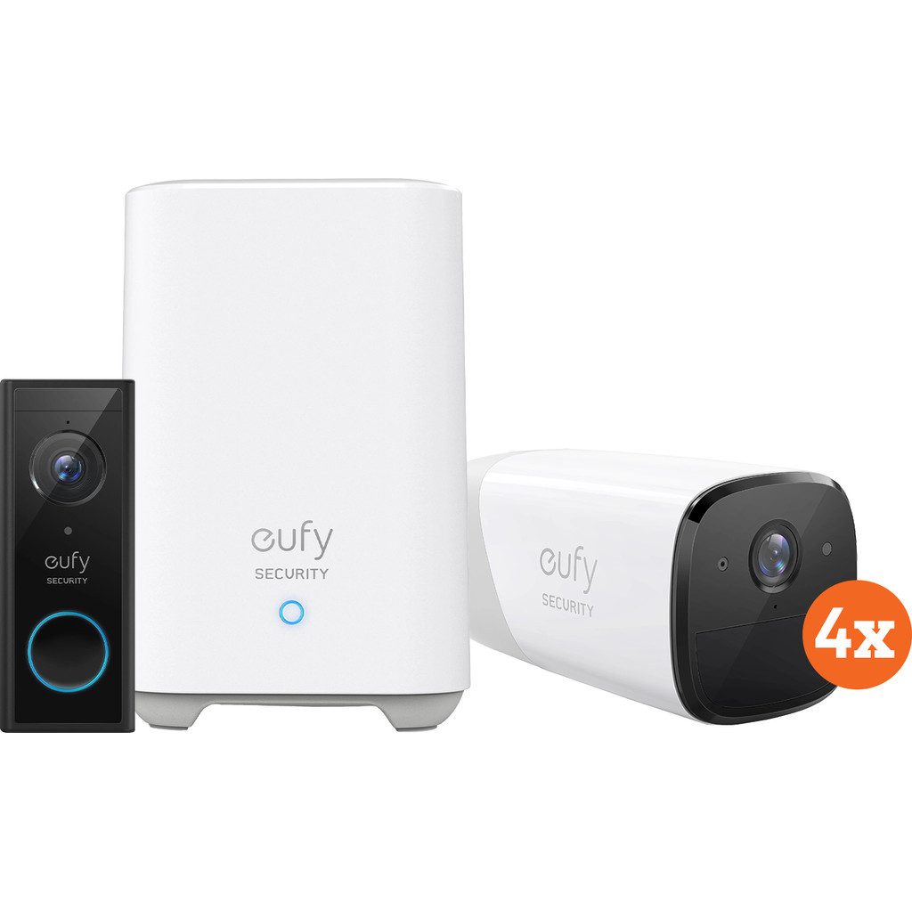 Eufycam 2 Pro 4-Pack + Video Doorbell Battery