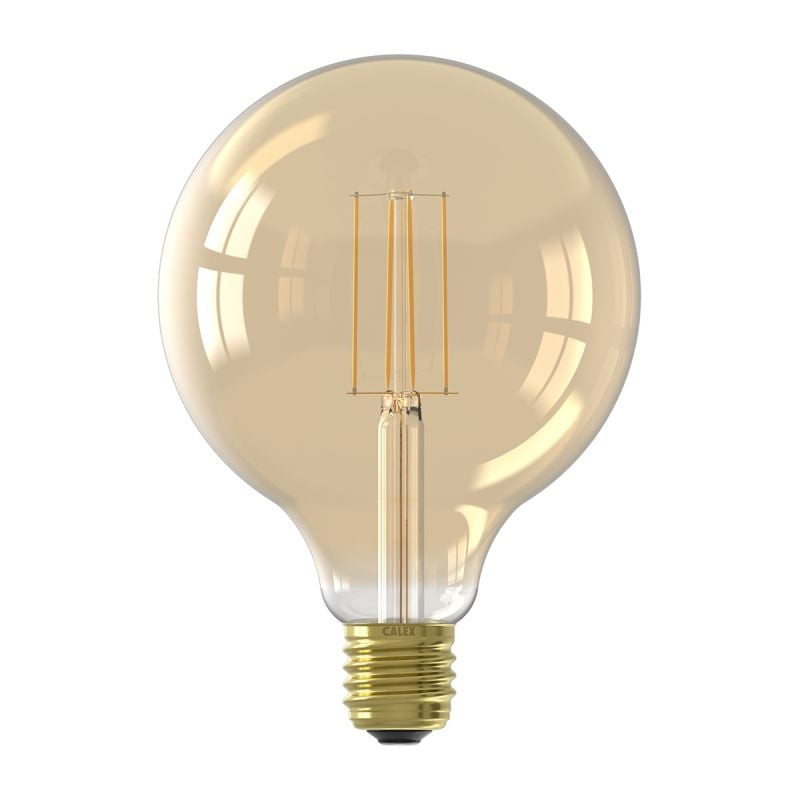 Calex LED volglas LangFilament Globelamp 220-240V 4.5W 470lm E27 G125, Goud 2100K Dimbaar