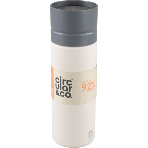 Circular&Co. Fles | Gerecycled PET | reusable | 600ml | crème/grijs | 1 stuks