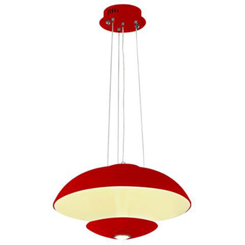 LED Hanglamp - Hangverlichting - Viesta - 24W - Natuurlijk Wit 4000K - Rood Aluminium