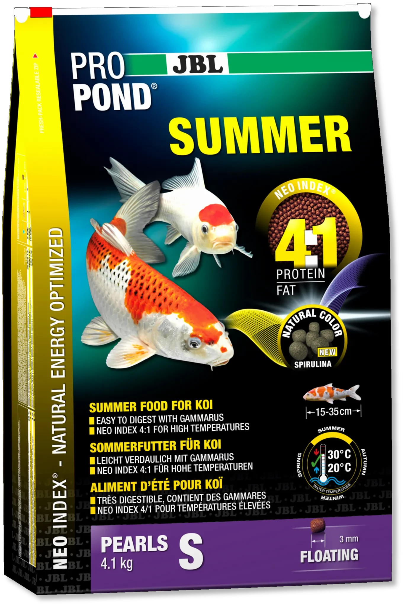 JBL Propond Summer S Koi Voer 4,1kg - Voeding voor Gezonde Koi bij 20-30°C