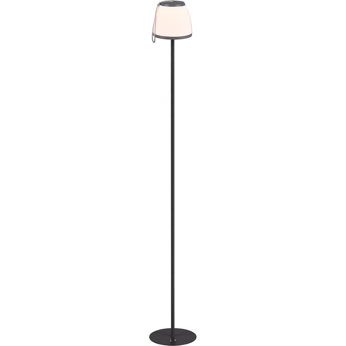 LED Vloerlamp - Trion Dimgo - 2W - Warm Wit 3000K - Spatwaterdicht IP44 - USB Oplaadbaar - Rond - Antraciet - Kunststof