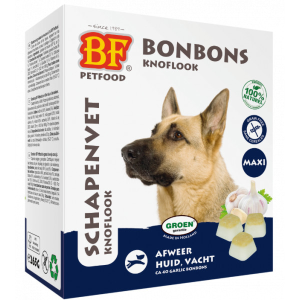 BF Petfood Schapenvet Maxi Bonbons met knoflook 4 + 1 gratis