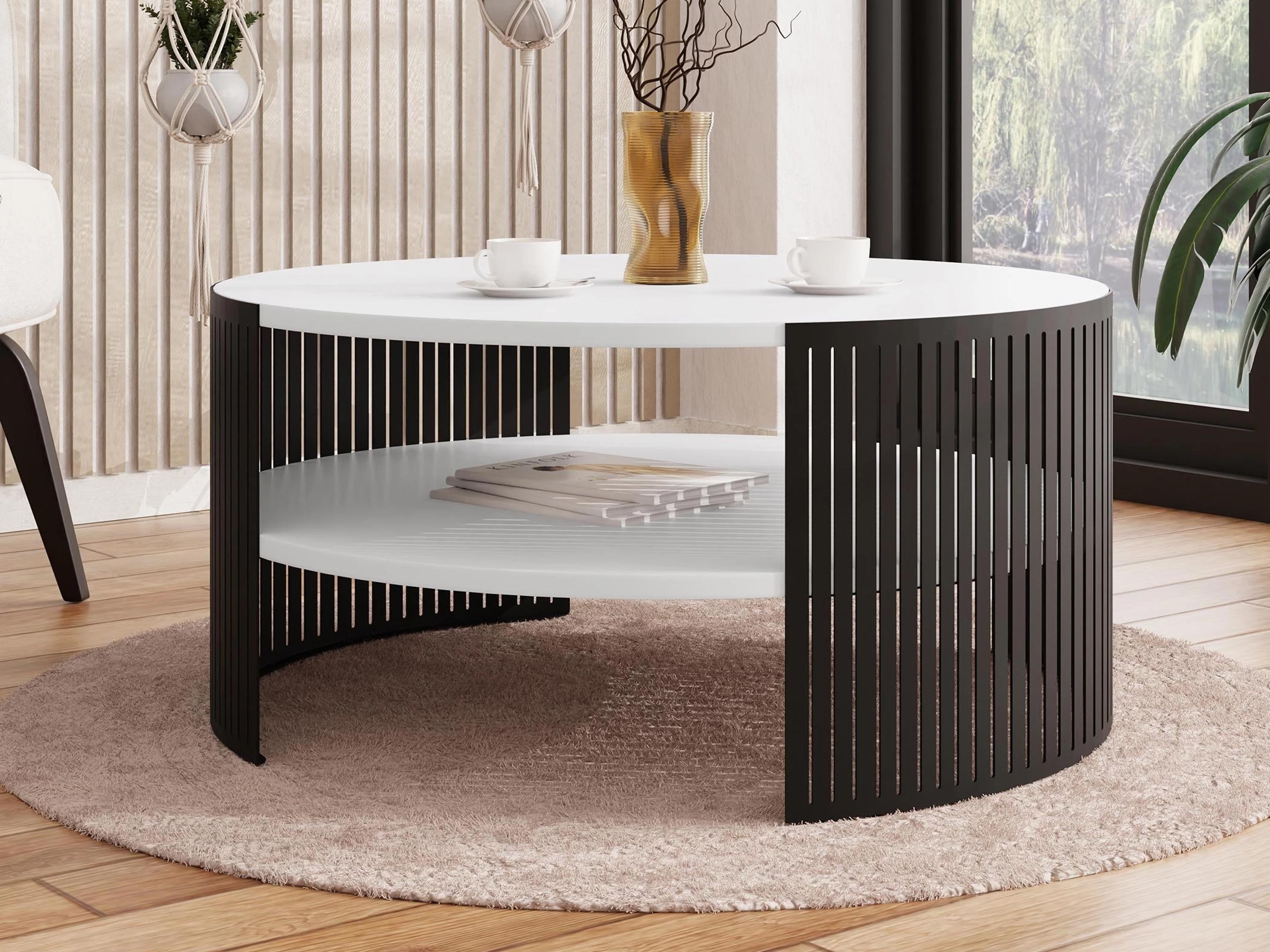 Ronde salontafel ZINZARA ⌀ 75 cm wit