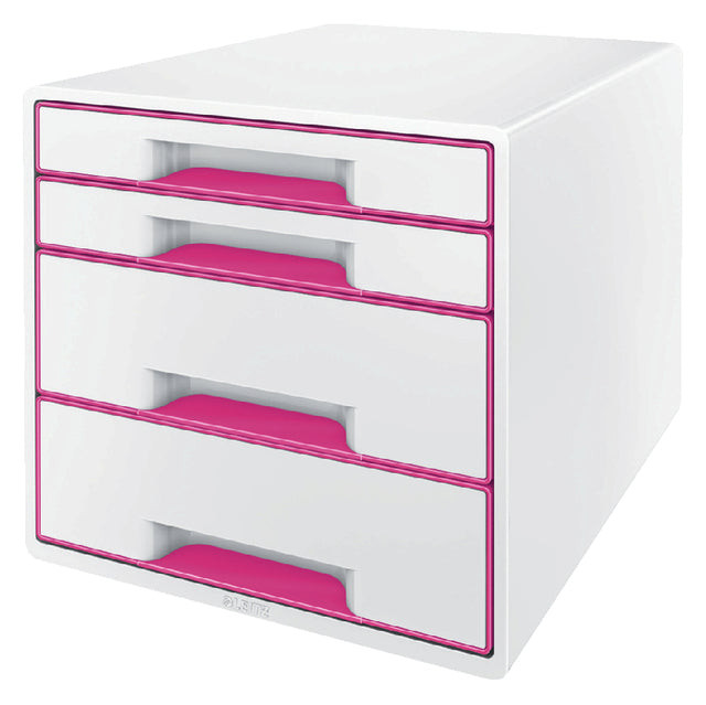 Ladenblok Leitz WOW 4 laden wit/roze