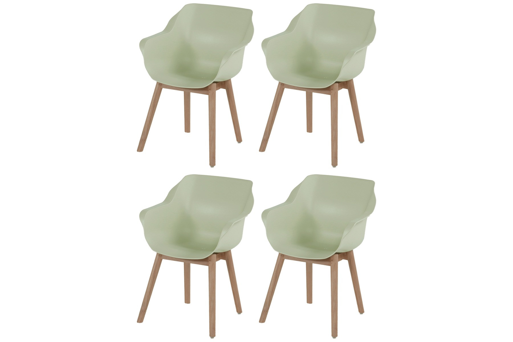 Set van 4 - Hartman Sophie Studio dining armstoel - French green - Teak poot