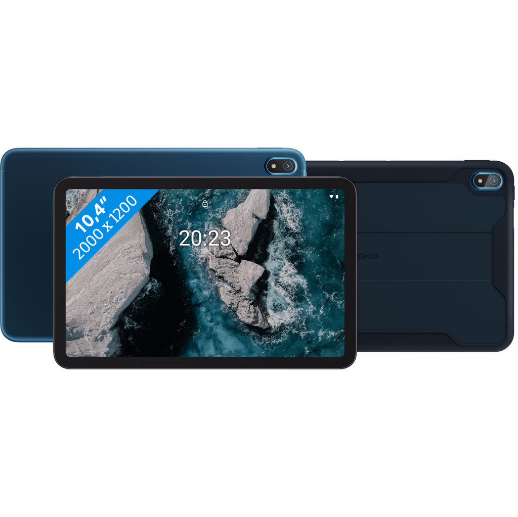 Nokia T20 10.4 inch 64 GB Wifi Blauw + Rugged Back Cover Blauw