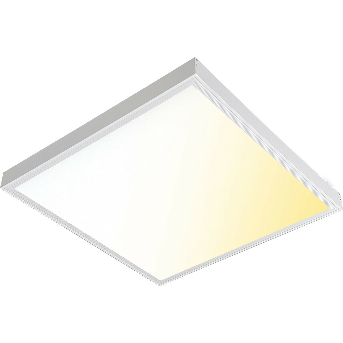 LED Paneel - Aigi Limno Slim - 60x60 - Aanpasbare Kleur CCT - 32W Opbouw Vierkant - Smart Wifi - Dimbaar - Mat Wit - Aluminium