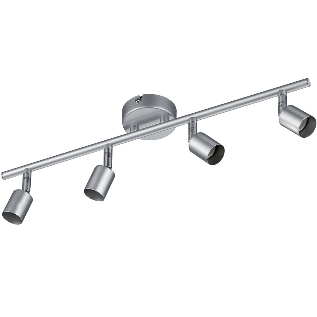 LED Plafondspot - Trion Pamo - GU10 Fitting - 4-lichts - Rechthoek - Mat Titaan - Aluminium