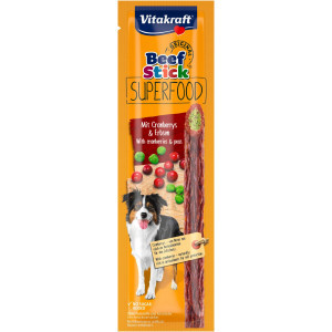 Vitakraft Beefstick Superfood erwten met cranberry hondensnack (25 g) 10 verpakkingen