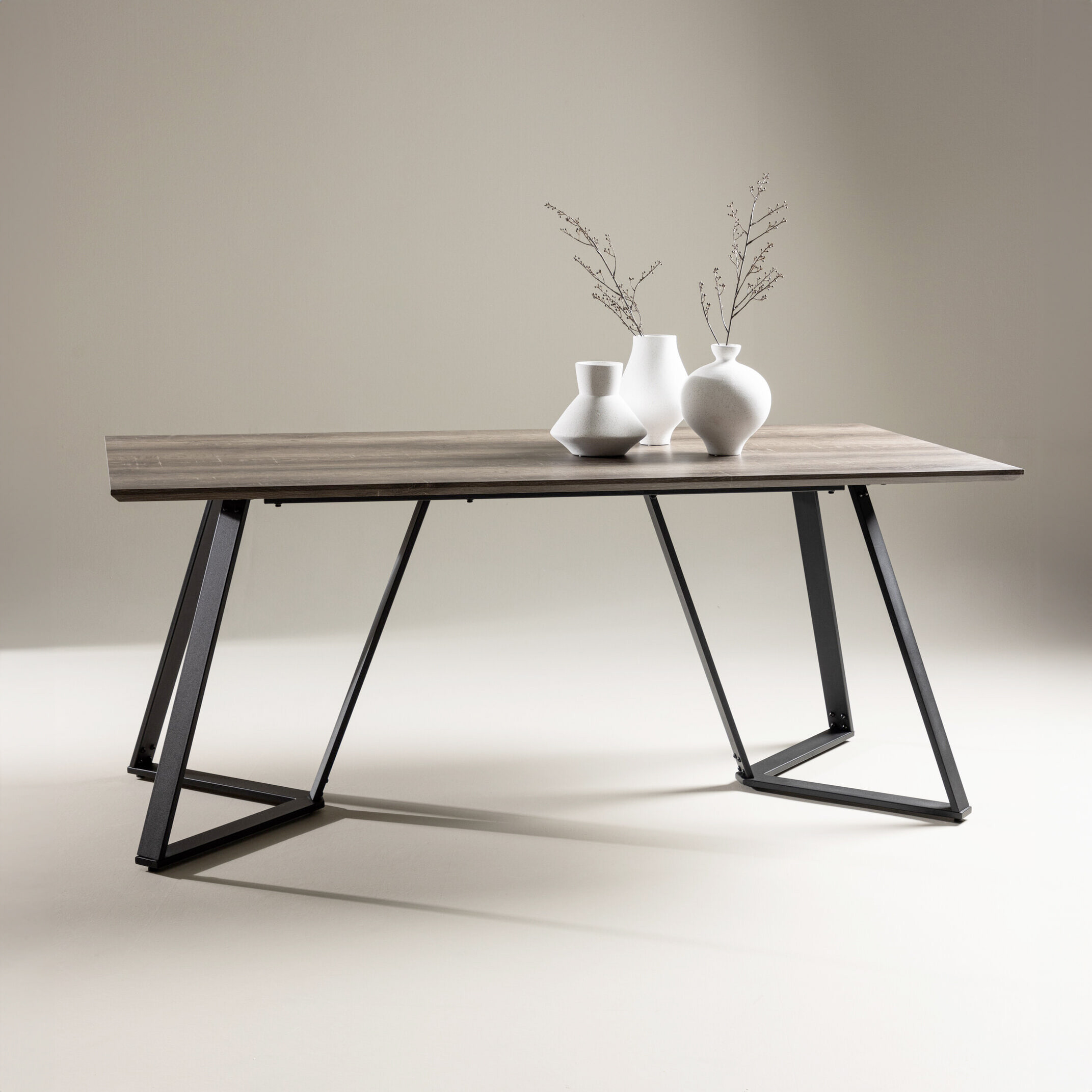 Nohr Eettafel Minta 180 x 90cm - Grijs/Zwart