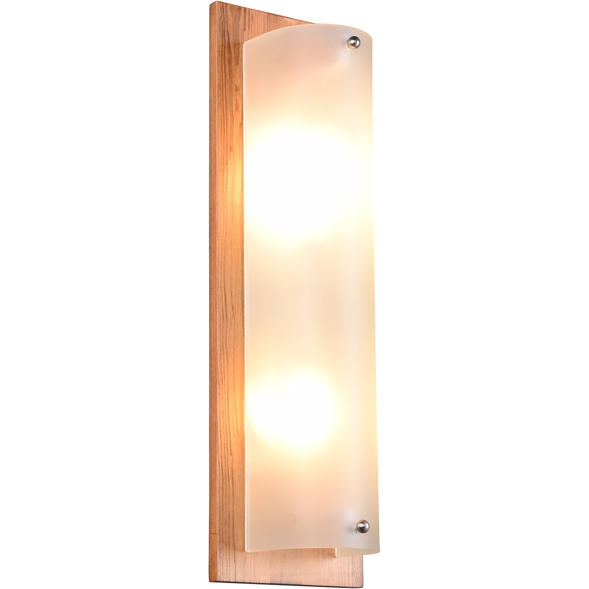 LED Wandlamp - Wandverlichting - Trion Palan - E27 Fitting - 2-lichts - Rechthoek - Mat Bruin - Hout