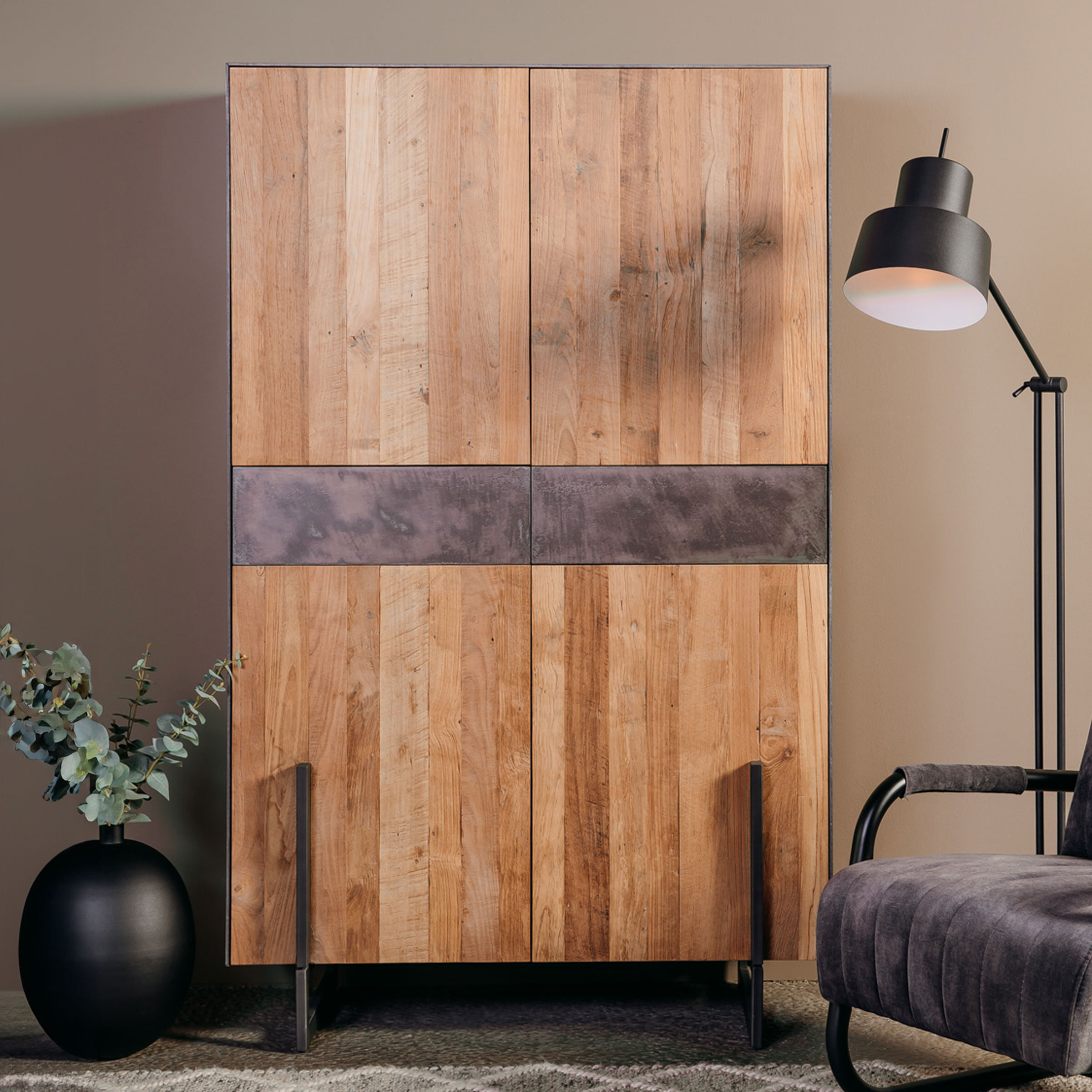 Tower Living Opbergkast Ora Gerecycled teak, 182 cm - Hout