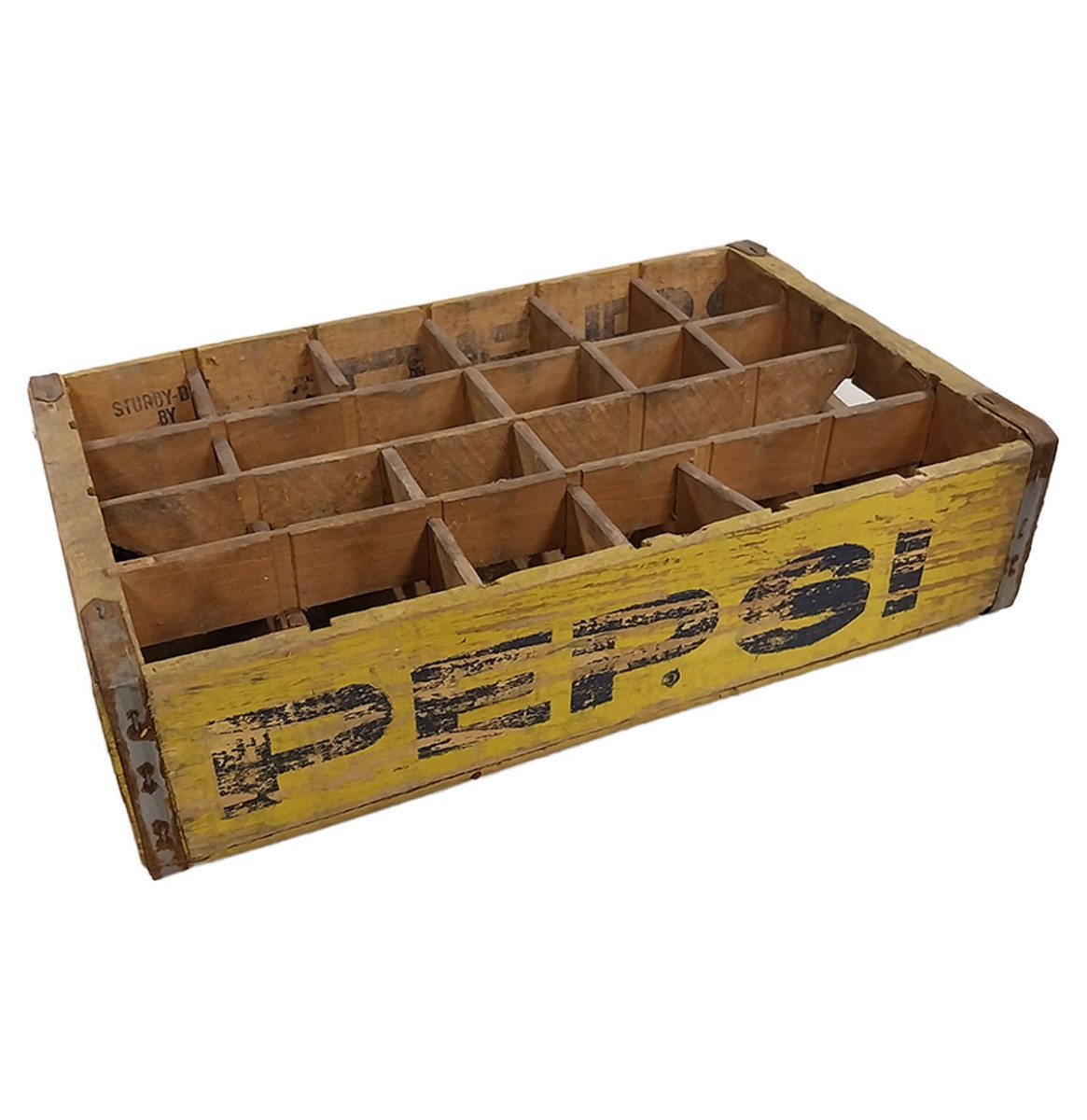 Pepsi Vintage Geel Houten Kratje - Origineel