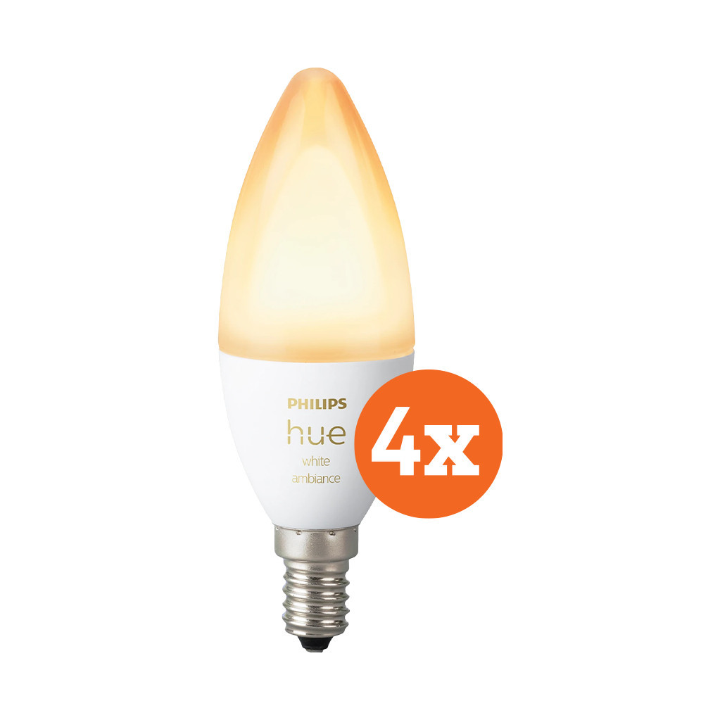 Philips Hue White Ambiance E14 4-Pack