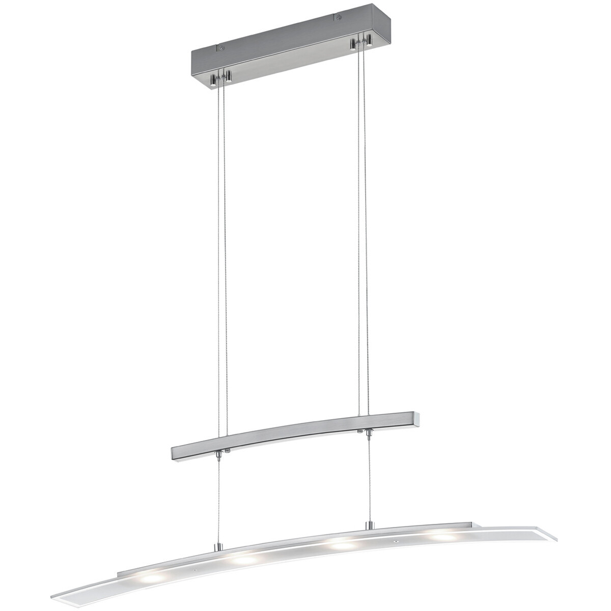 LED Hanglamp - Trion Somas - 16W - Aanpasbare Kleur - Dimbaar - Rechthoek - Mat Nikkel - Aluminium