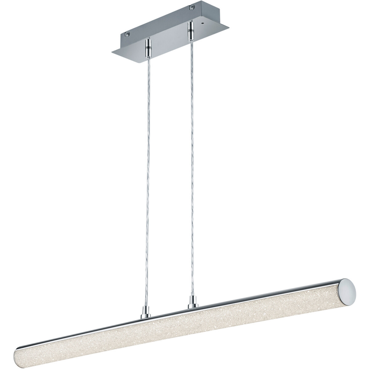 LED Hanglamp - Hangverlichting - Trion Lagia - 10W - Warm Wit 3000K - RGBW - Afstandsbediening - Dimbaar - Rechthoek - Mat Chroom - Aluminium