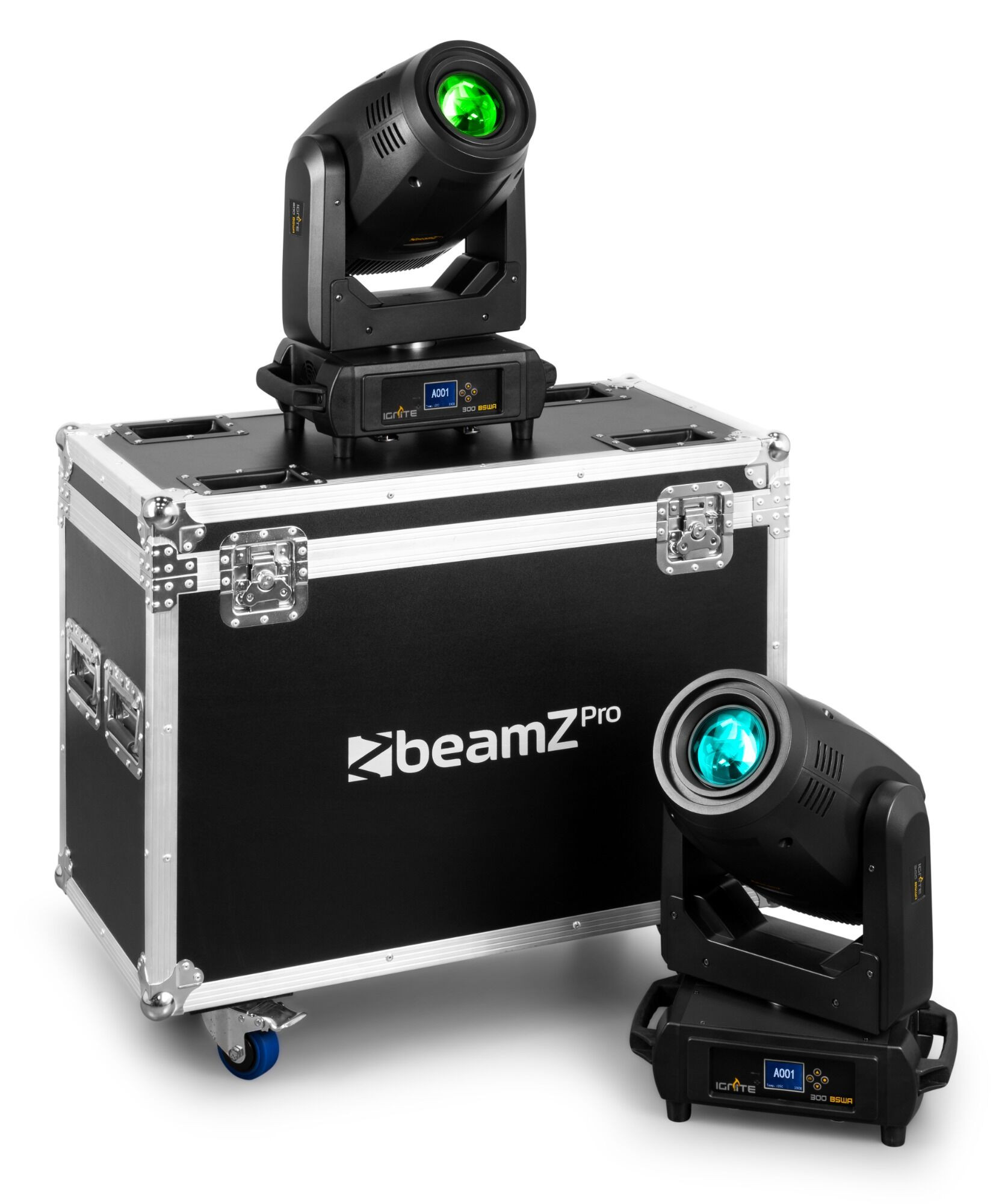 Retourdeal - BeamZ IGNITE300A - Set van 2 BSW moving heads (beam, spot