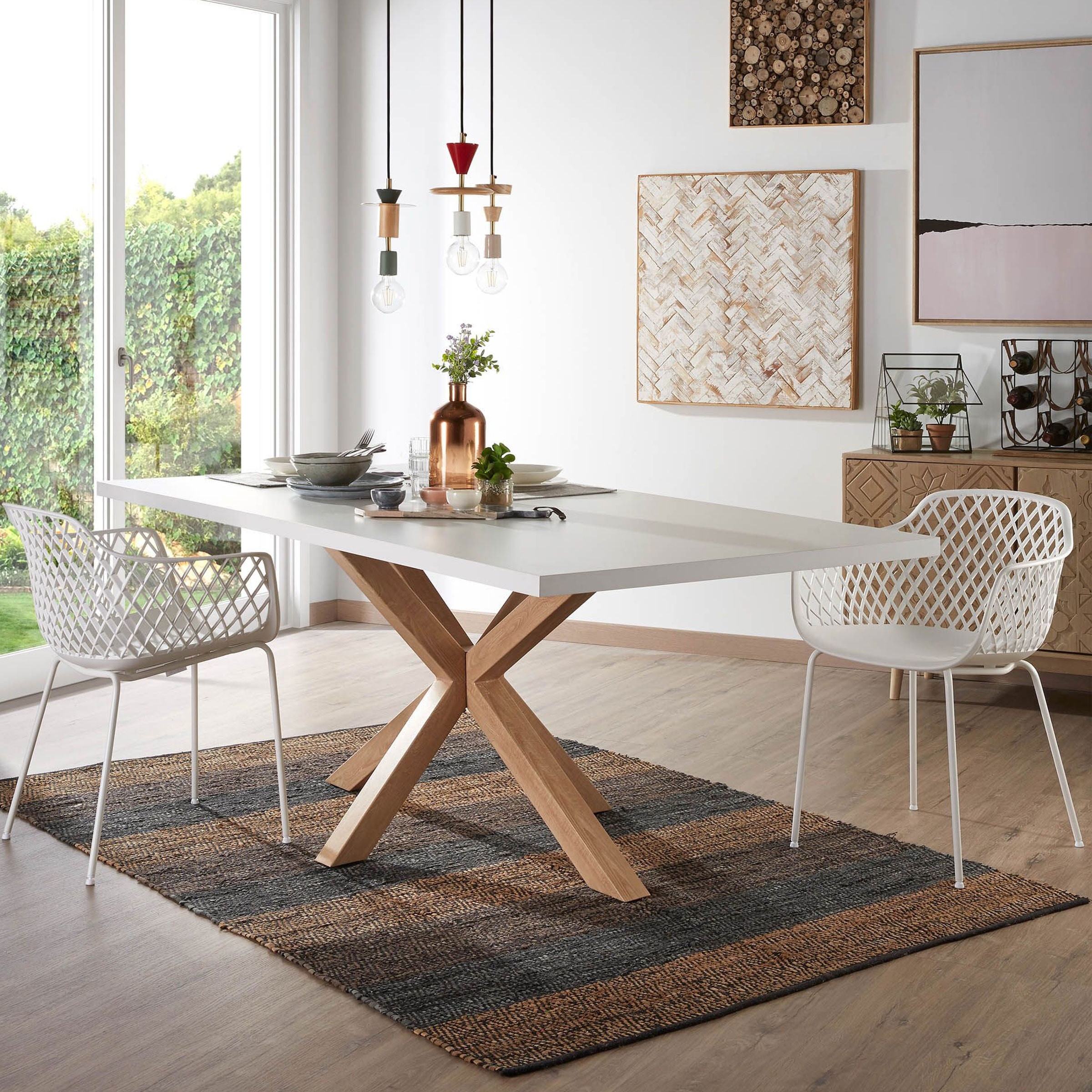 Kave Home Eettafel Argo - Eiken/Wit