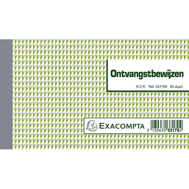 Exacompta ontvangsten, ft 10,5 x 18 cm, Nederlandstalig, dupli (50 x 2 vel)