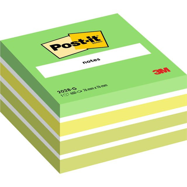 Post-It Notes kubus, 450vel, ft 76 x 76 mm, groen