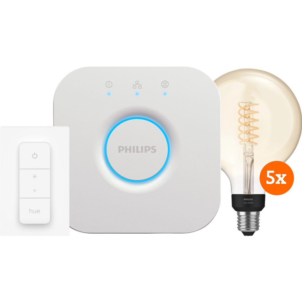 Philips Hue Filament White Globe XL 5-Pack Startpakket