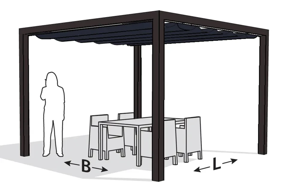 Nesling | Optiva Pergola Aluminium 319 x 319 cm | Antraciet